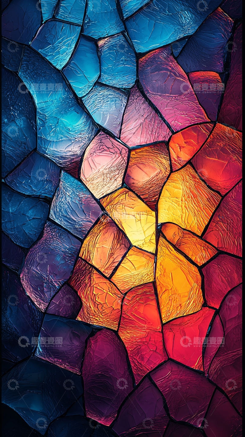 高清大图下载【趣麦麦图】彩色宝石纹理拼贴图案