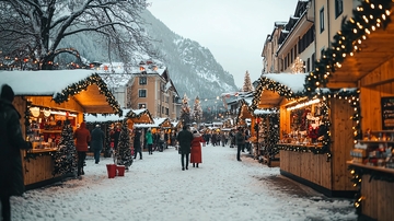 雪景下的圣诞集市