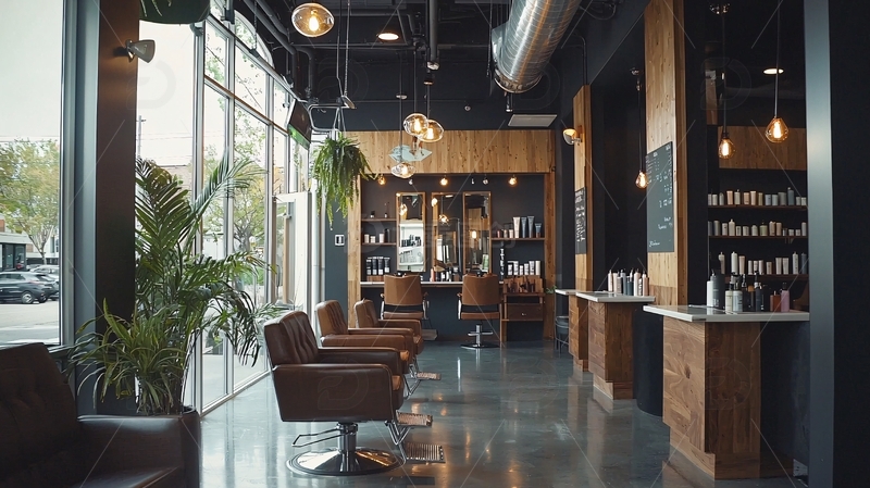 高清大图下载【趣麦麦图】现代化理发店室内设计