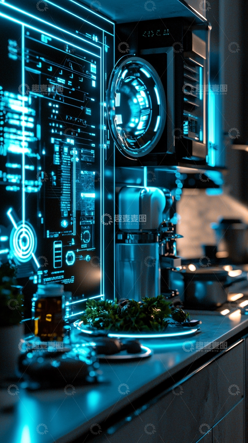 高清大图下载【趣麦麦图】未来科技厨房