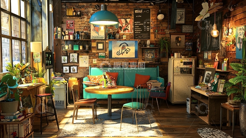 高清大图下载【趣麦麦图】复古怀旧风格小房间