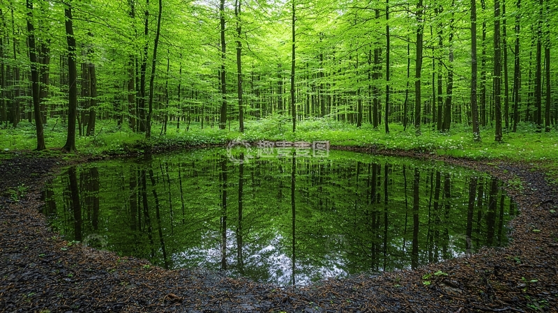 高清大图下载【趣麦麦图】森林倒影