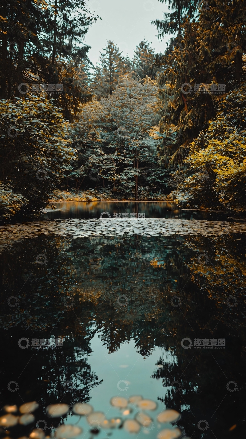 高清大图下载【趣麦麦图】森林倒影