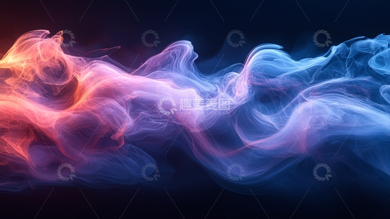 高清大图下载【趣麦麦图】红蓝渐变烟雾流动抽象背景