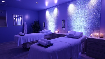 紫色灯光水疗室