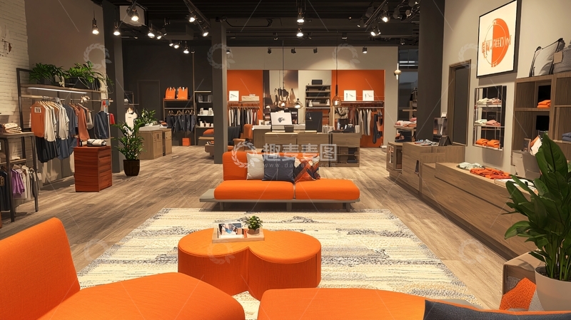 高清大图下载【趣麦麦图】时尚服装店室内设计