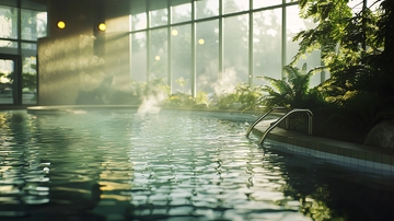 室内泳池阳光洒进