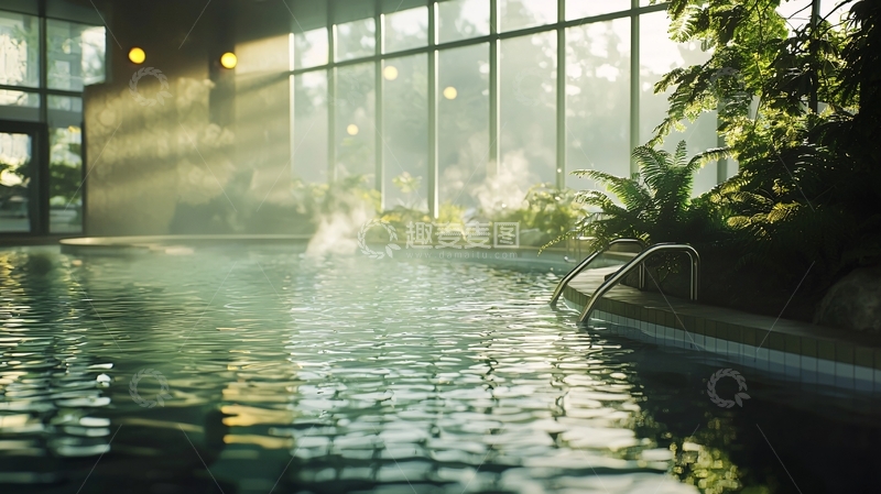 高清大图下载【趣麦麦图】室内泳池阳光洒进
