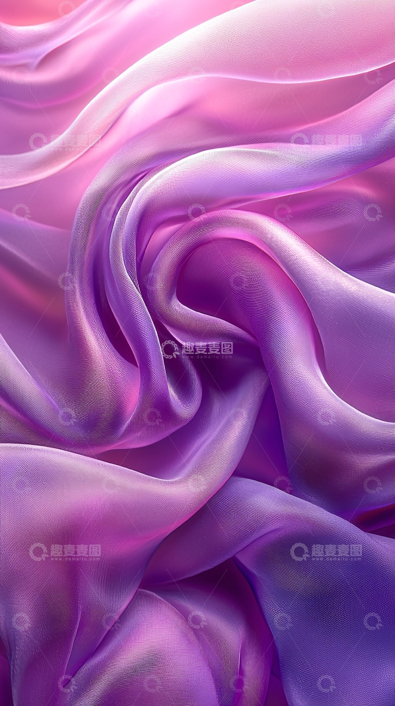 高清大图下载【趣麦麦图】紫色丝绸梦幻质感