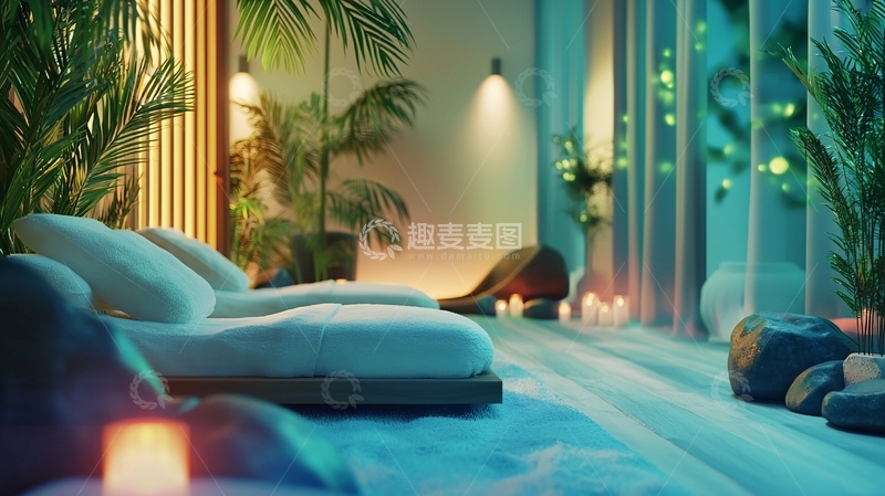 高清大图下载【趣麦麦图】奢华水疗中心休闲区
