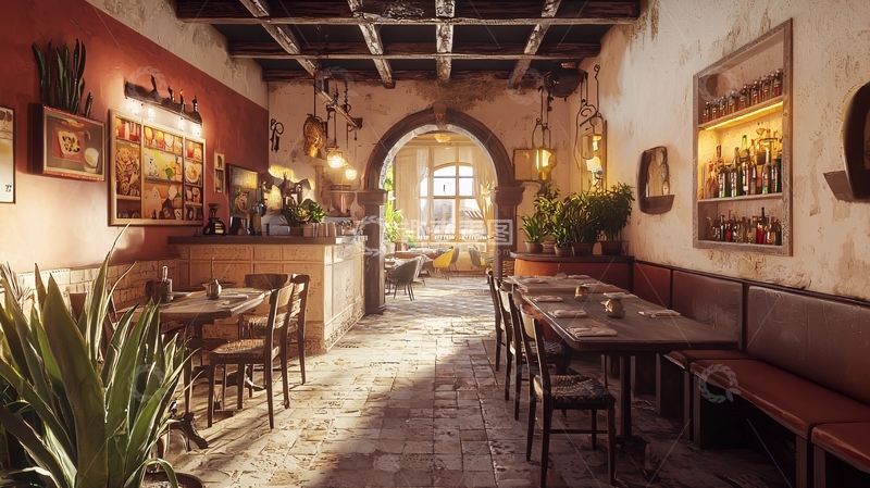 高清大图下载【趣麦麦图】复古餐厅内部