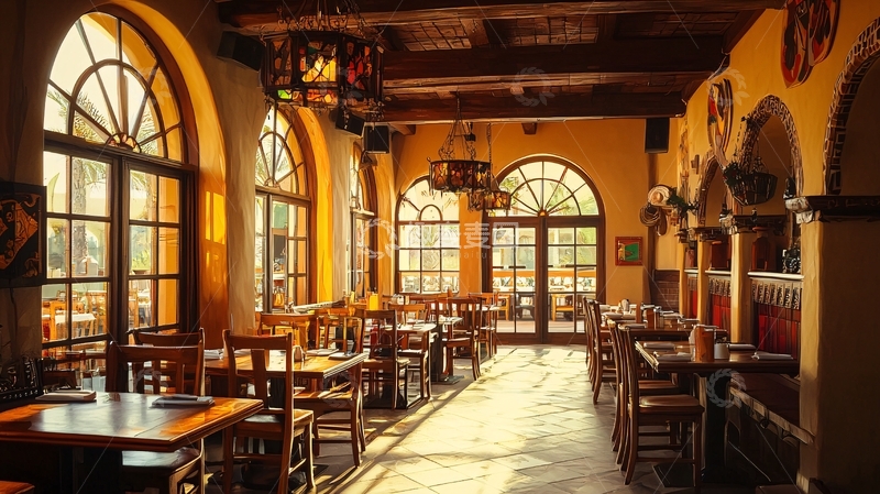 高清大图下载【趣麦麦图】复古餐厅室内装潢