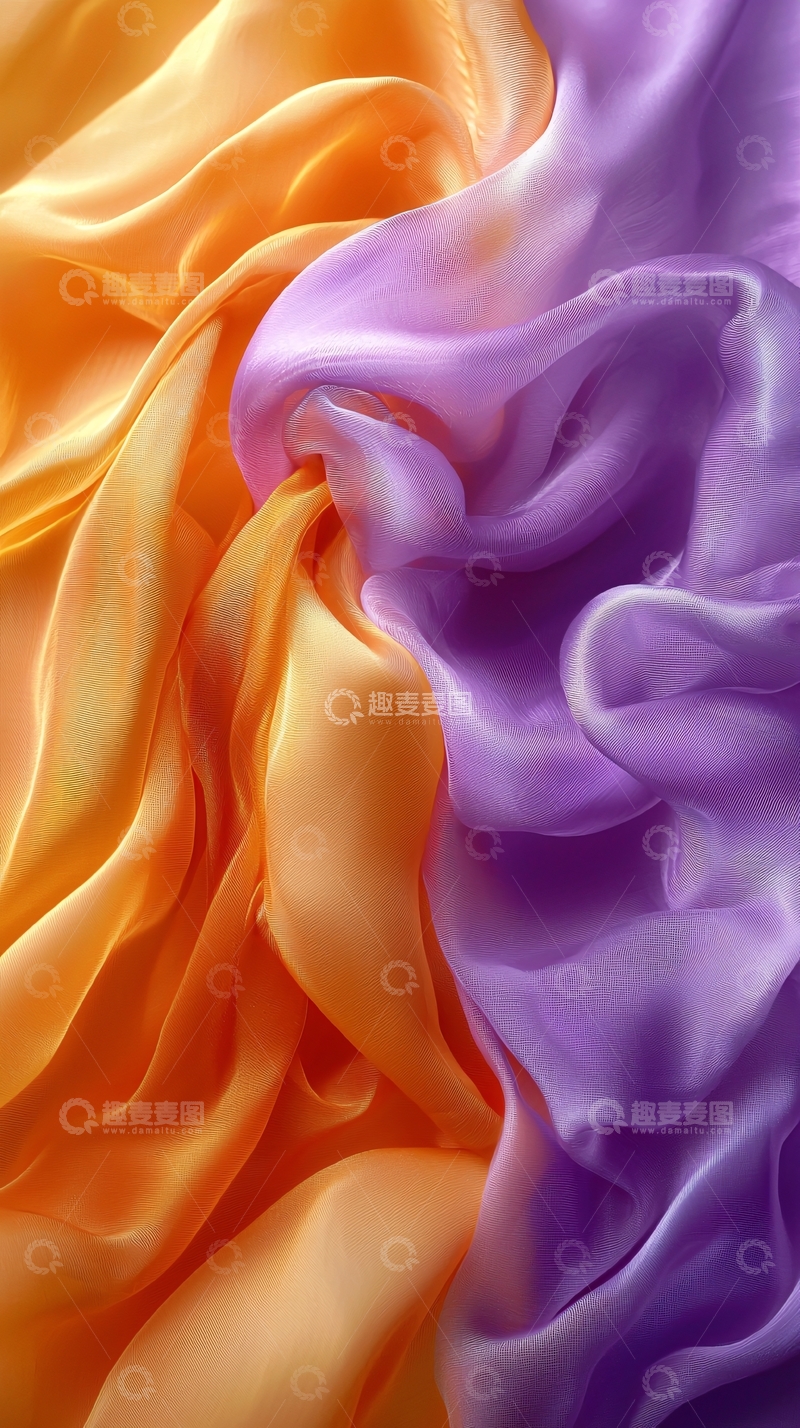 高清大图下载【趣麦麦图】-橙紫交织的丝绸