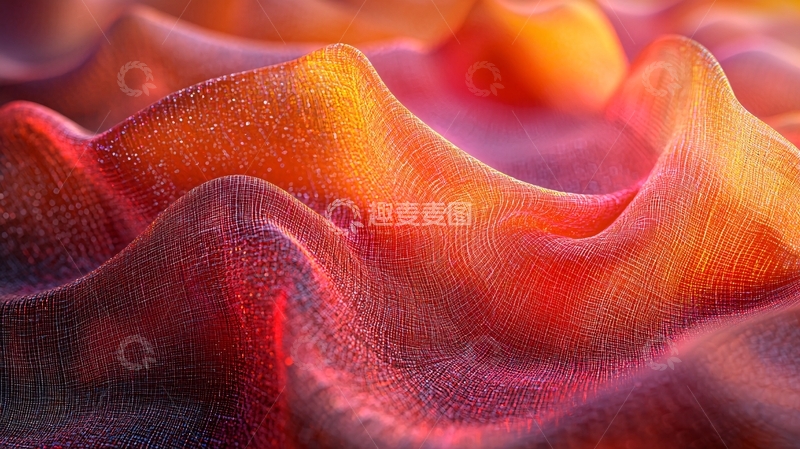 高清大图下载【趣麦麦图】抽象红色橙色波浪纹理