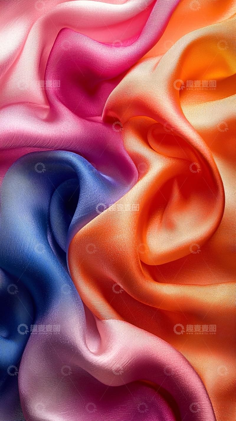 高清大图下载【趣麦麦图】渐变色丝绸布料