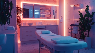 粉色灯光美容院