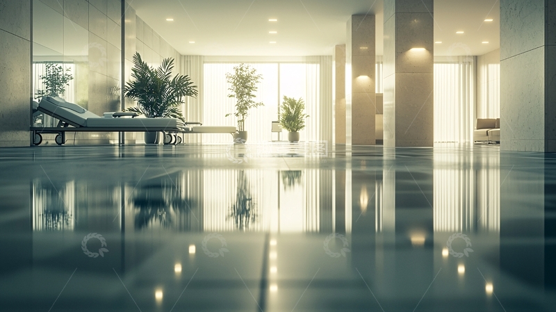 高清大图下载【趣麦麦图】室内游泳池休闲区