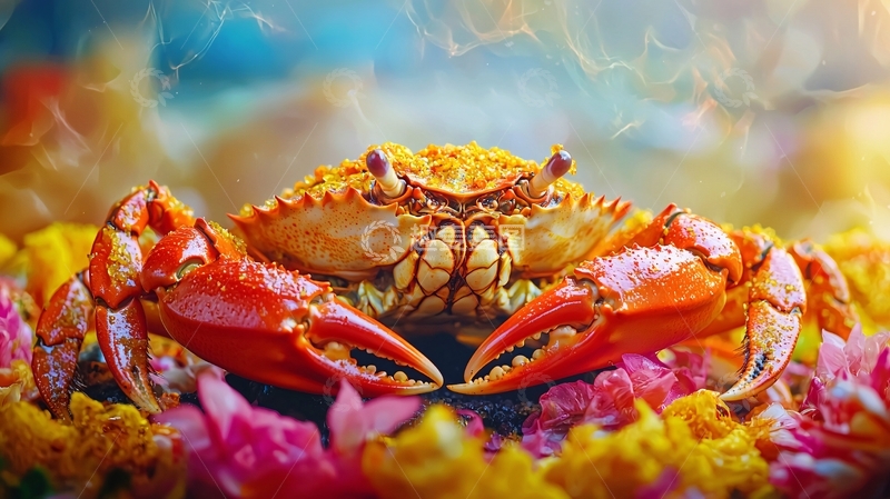 高清大图下载【趣麦麦图】美味鲜艳螃蟹