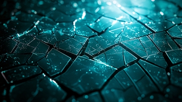 破碎的蓝色玻璃碎片