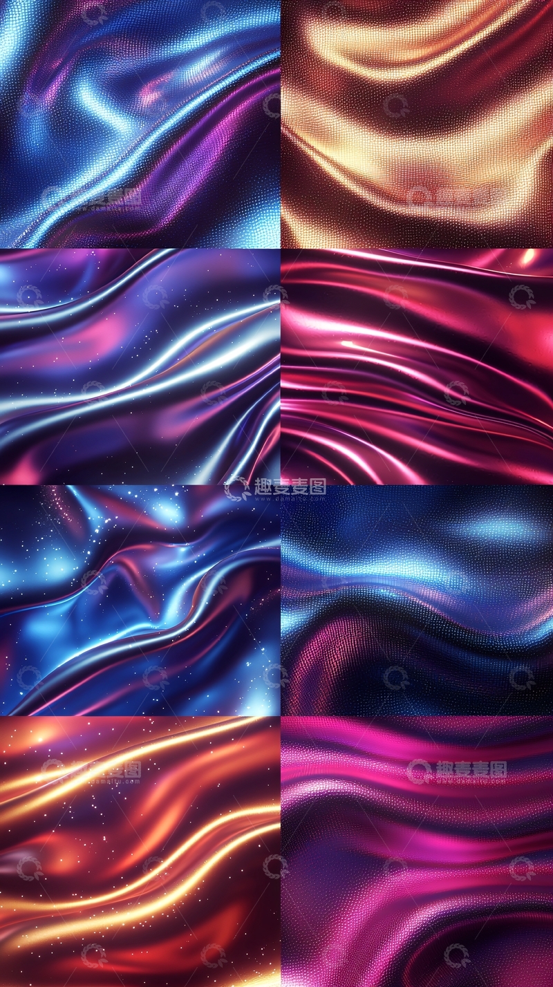 高清大图下载【趣麦麦图】绚丽光滑的绸缎褶皱
