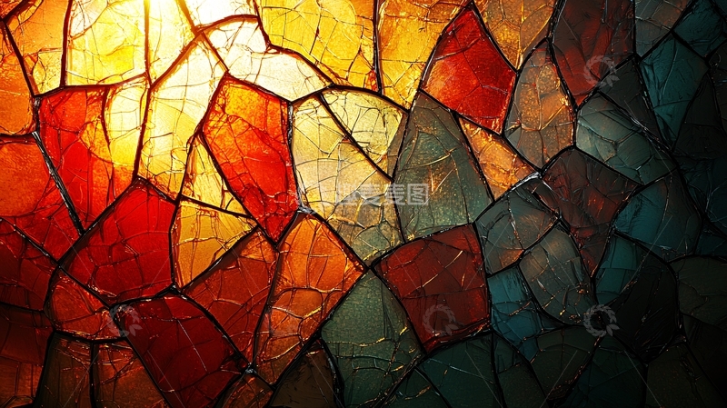 高清大图下载【趣麦麦图】彩色玻璃拼贴