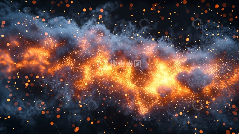 高清大图下载【趣麦麦图】火焰般的星云在宇宙中