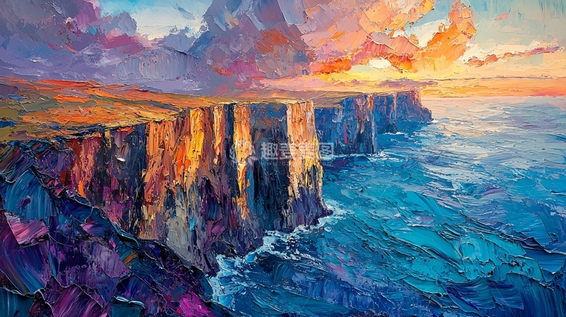 高清大图下载【趣麦麦图】壮丽的悬崖峭壁日落景色