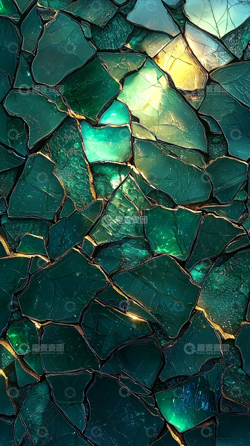 高清大图下载【趣麦麦图】绿色宝石纹理背景