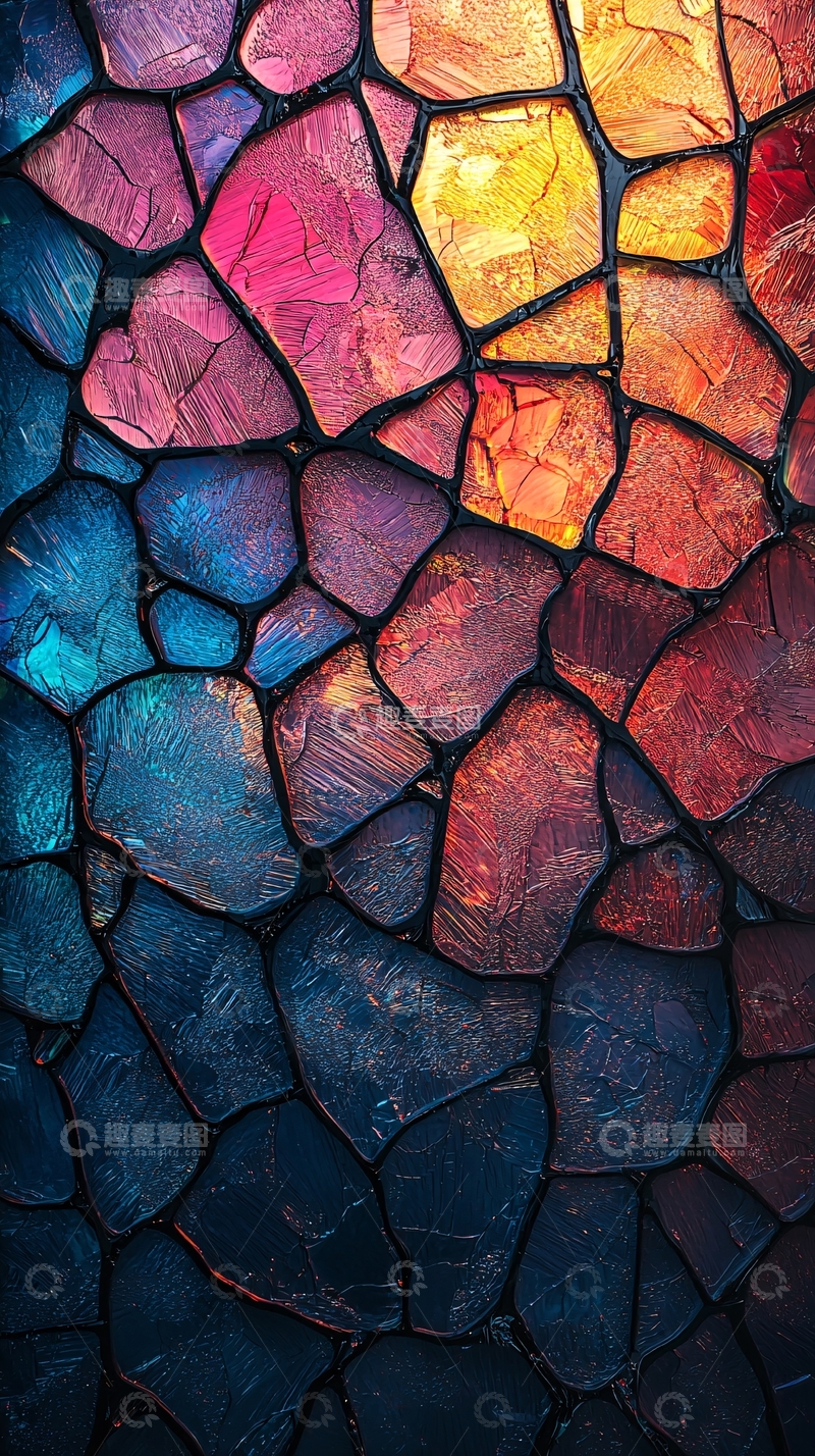 高清大图下载【趣麦麦图】彩色不规则石块拼接图案