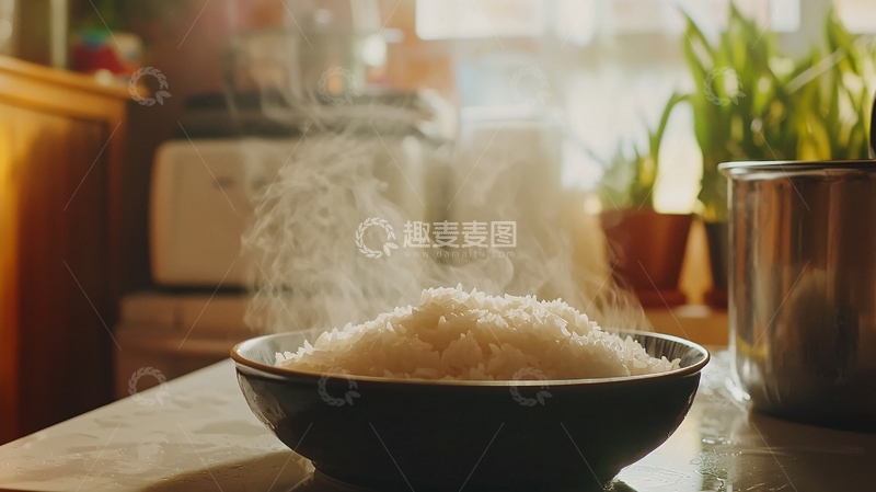 高清大图下载【趣麦麦图】热气腾腾的米饭