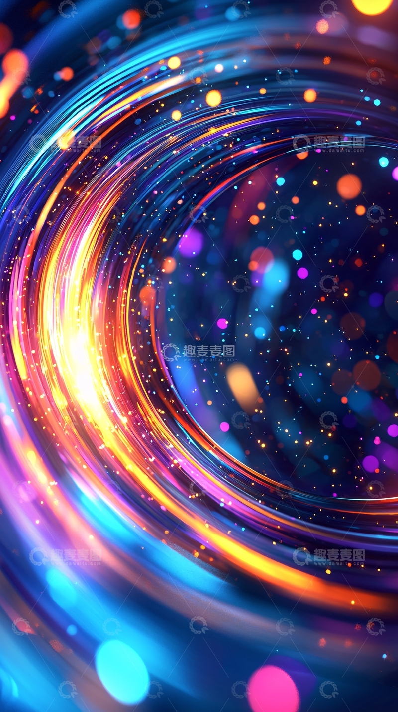 高清大图下载【趣麦麦图】光线环绕的抽象星空