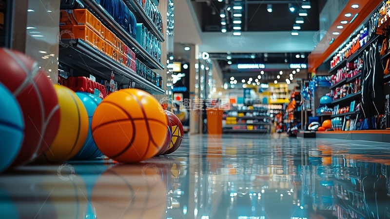 高清大图下载【趣麦麦图】超市货架上的篮球