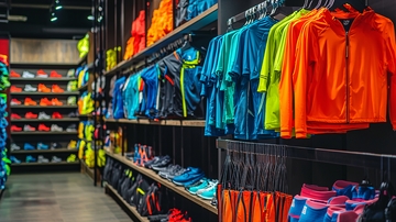 运动服饰专卖店货架