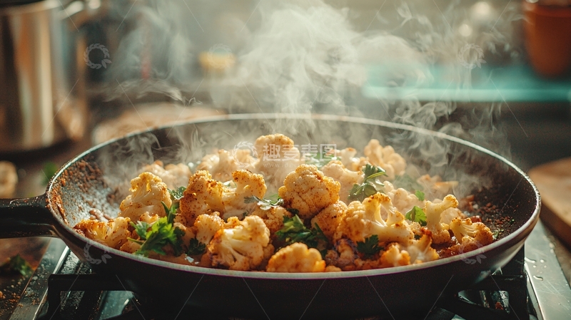 高清大图下载【趣麦麦图】煎锅花椰菜