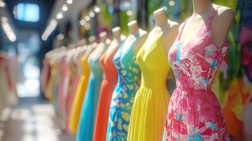 彩色连衣裙展示