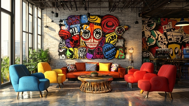 高清大图下载【趣麦麦图】工业风客厅12