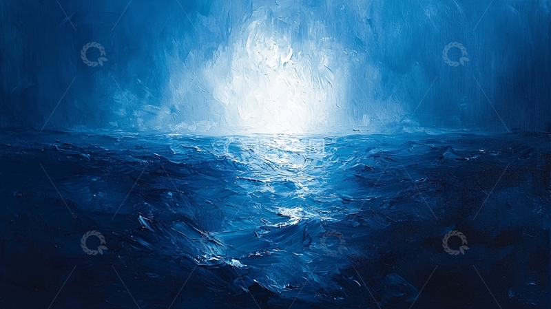 高清大图下载【趣麦麦图】深蓝海面中心泛光