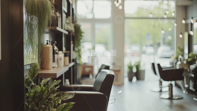 高清大图下载【趣麦麦图】明亮舒适的现代美发沙龙
