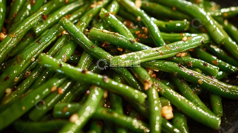 高清大图下载【趣麦麦图】蒜蓉炒四季豆