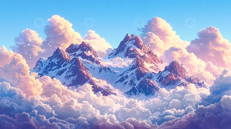 高清大图下载【趣麦麦图】云海山峰