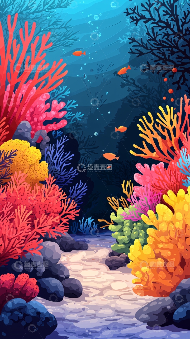 高清大图下载【趣麦麦图】五彩缤纷的海底世界