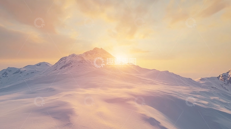 高清大图下载【趣麦麦图】雪山日出55