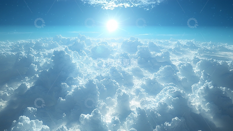 高清大图下载【趣麦麦图】云海之上的太阳光芒
