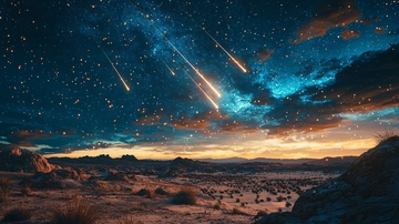 流星划过星空荒原