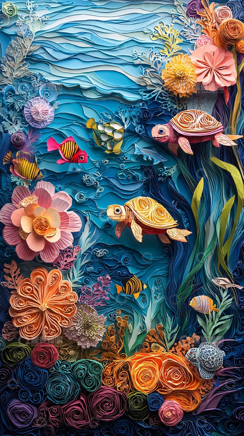 高清大图下载【趣麦麦图】海底世界纸艺