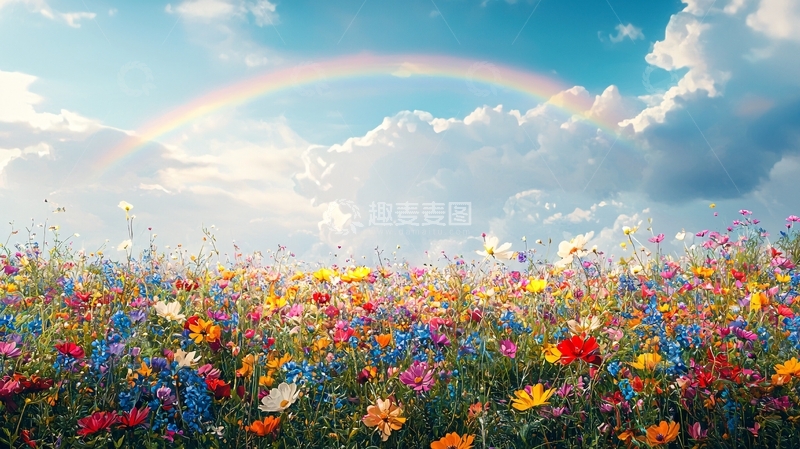 高清大图下载【趣麦麦图】鲜花盛开的田野
