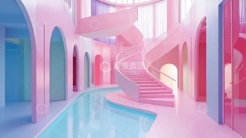 高清大图下载【趣麦麦图】粉色梦幻建筑