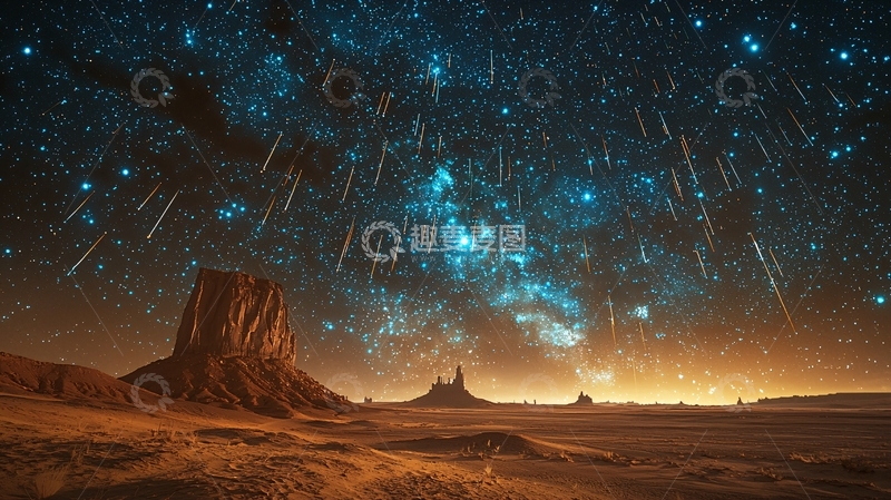 高清大图下载【趣麦麦图】星空下的荒漠风景