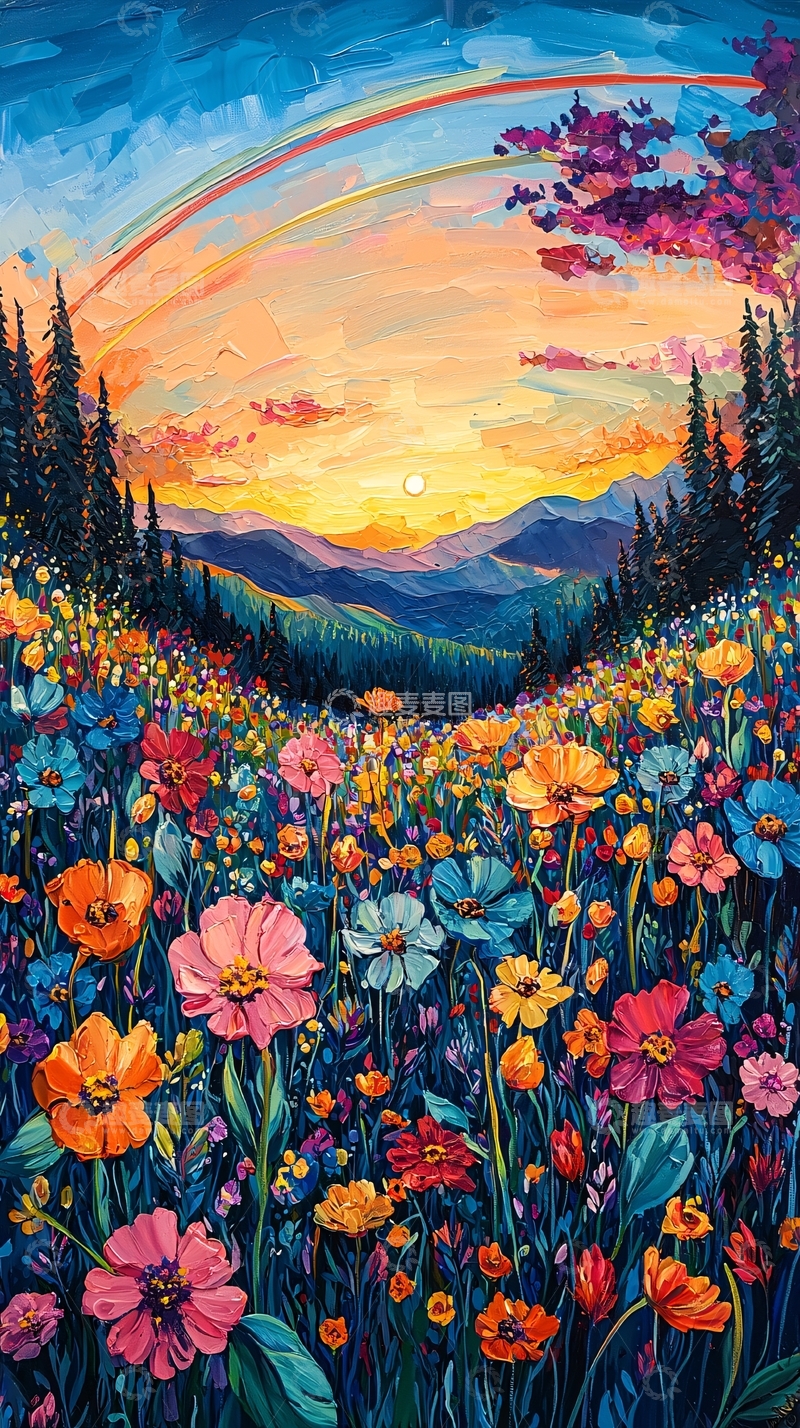 高清大图下载【趣麦麦图】鲜花盛开的山谷