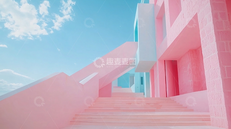 高清大图下载【趣麦麦图】粉色建筑